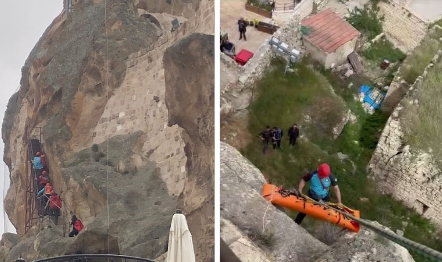 Balayı tatili kötü bitti… Kapadokya’da tarihi kalede 3 metreden düşüp ayağını kırdı